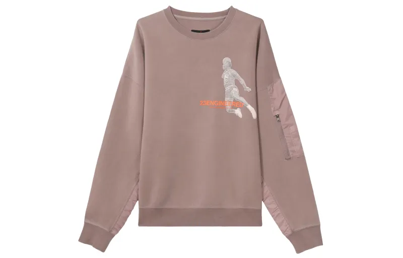 Jordan Sweatshirts Men's Taupe Gray Crew Neck Moderate Regular