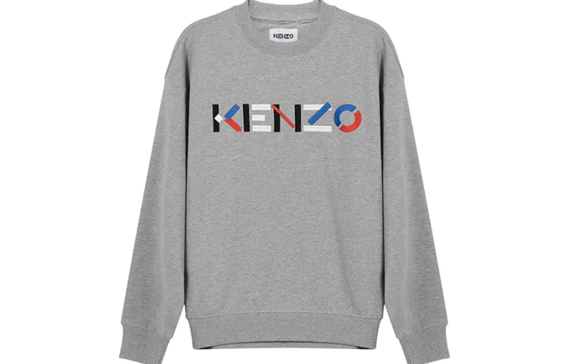 KENZO Sweatshirts Men's Pearl Gray Crew Neck Moderate Regular