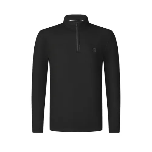 FILA T Shirts Men's Pitch Black Stand Collar
