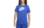 Nike T Shirts Men's Blue Crew Neck Moderate Straight Fit
