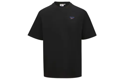 Reebok T Shirts Unisex Black Crew Neck Moderate Straight Fit