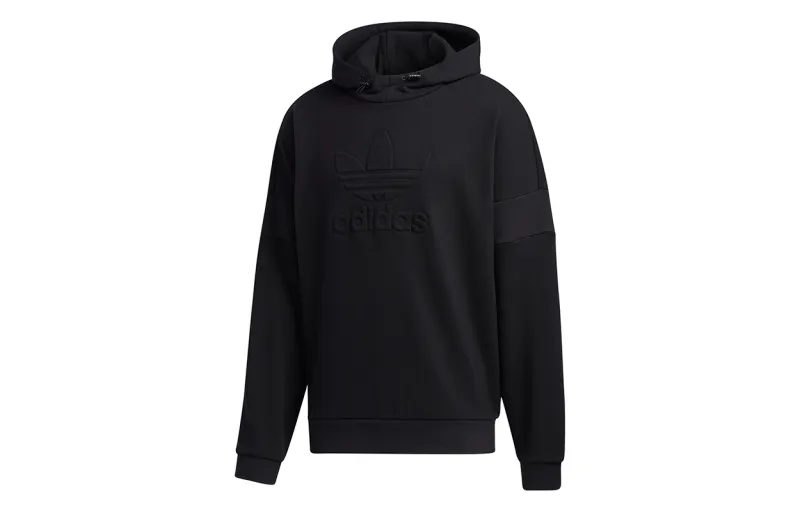 Adidas Originals Embossed Sweatshirts Men's Black Hooded Moderate Regular