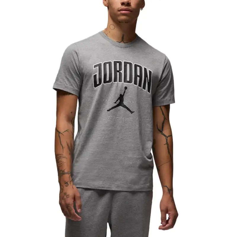 Jordan T Shirts Men's Gray Crew Neck