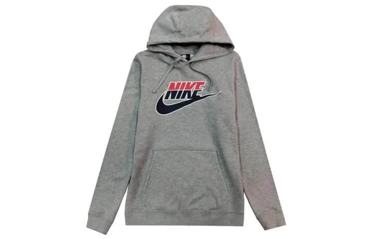 Nike Sweatshirts Men's Gray Hooded Moderate Straight Fit