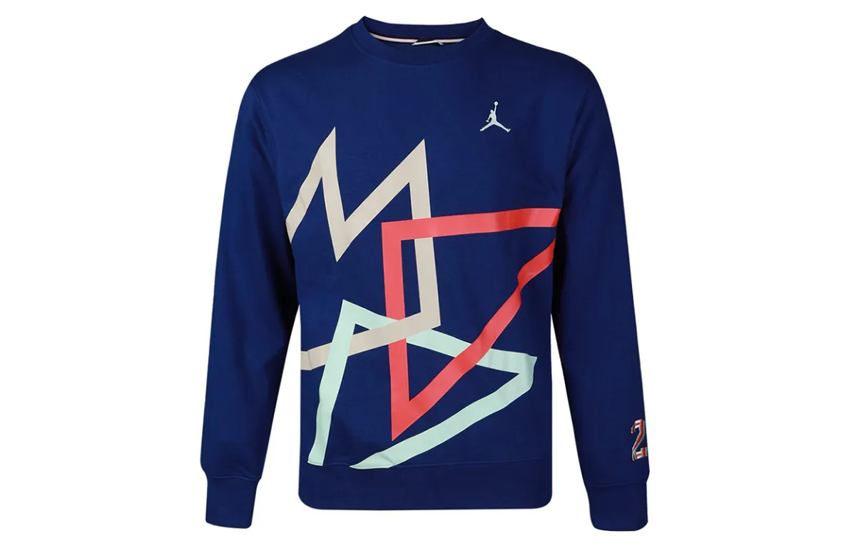 Jordan Sweatshirts Men's Shen Royal Blue Crew Neck Moderate Regular
