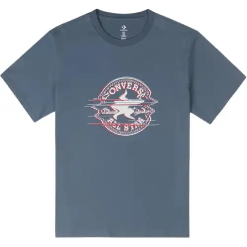 Converse T Shirts Men's Blue Crew Neck Moderate