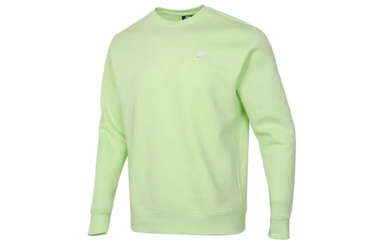 Nike Sweatshirts Men's Green Crew Neck Moderate Straight Fit