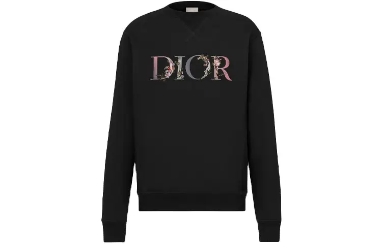 DIOR Quarterly New Products Sweatshirts Men's Black Crew Neck Moderate Heavyweight