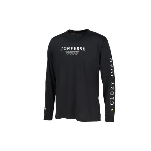 Converse T Shirts Men's Black Crew Neck Moderate Straight Fit