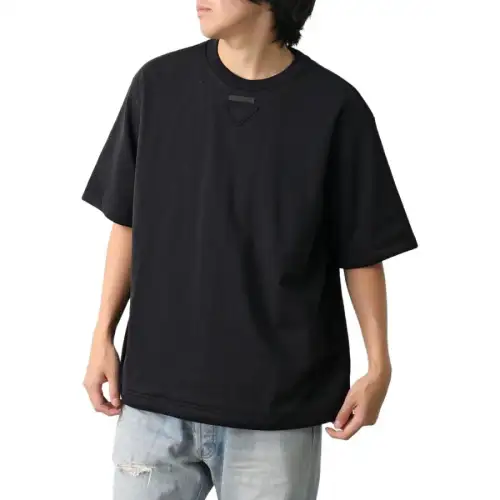 PRADA T Shirts Unisex Black Crew Neck Moderate