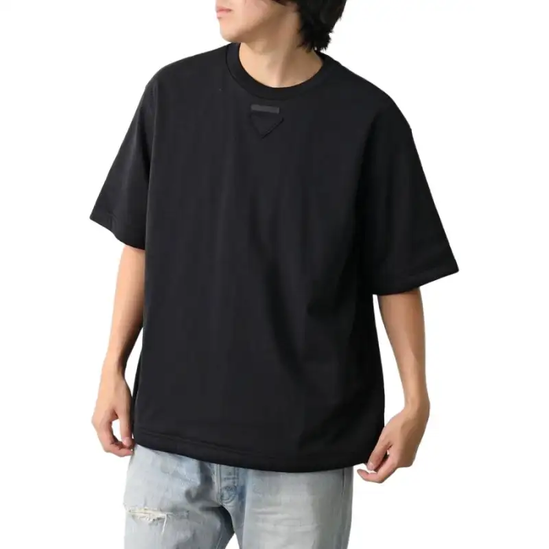 PRADA T Shirts Unisex Black Crew Neck Moderate