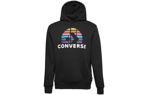 Converse Sweatshirts Men's Black Hooded Moderate Regular
