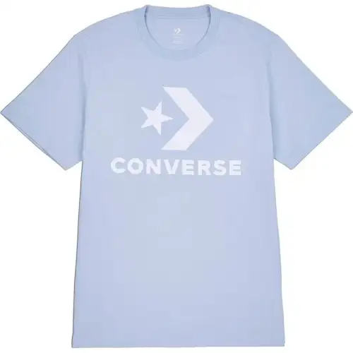 Converse T Shirts Unisex Blue Crew Neck Moderate Straight Fit