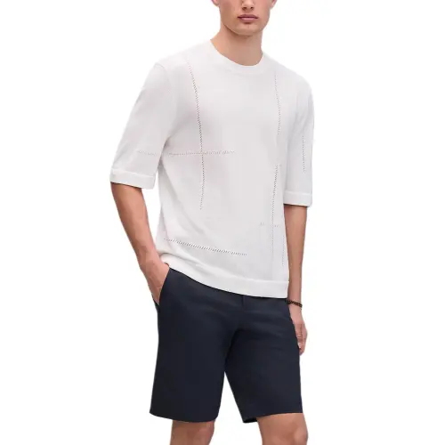 HERMES T Shirts Men's White Crew Neck Moderate