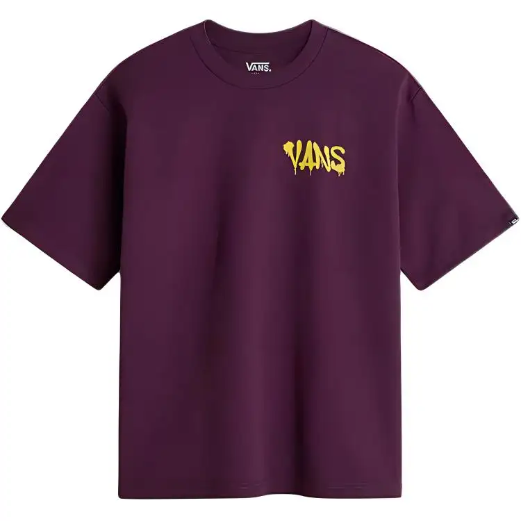 Vans T Shirts Men's Purple Crew Neck Moderate Straight Fit