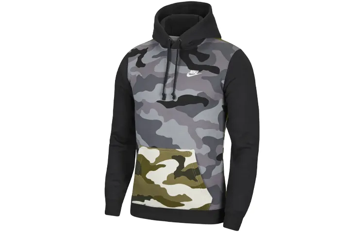 Nike Sweatshirts Men's Army Green Hooded Moderate Regular