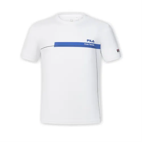 FILA T Shirts Men's White Crew Neck Moderate Straight Fit