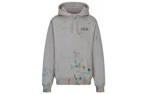 DIOR Quarterly New Products Sweatshirts Men's Gray Hooded Moderate Regular