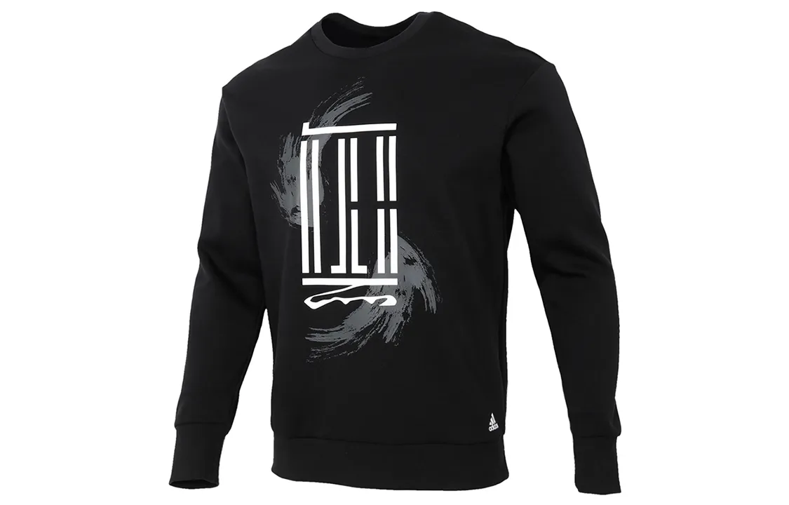 Adidas Wuji Series Sweatshirts Men's Black Crew Neck Moderate Straight Fit