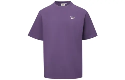 Reebok T Shirts Unisex Purple Crew Neck Moderate Straight Fit