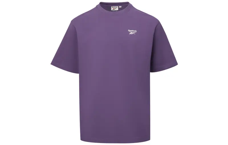 Reebok T Shirts Unisex Purple Crew Neck Moderate Straight Fit