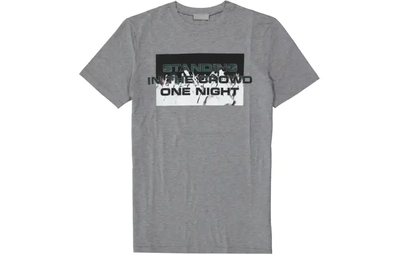 DIOR T Shirts Men's Gray Crew Neck Moderate Straight Fit