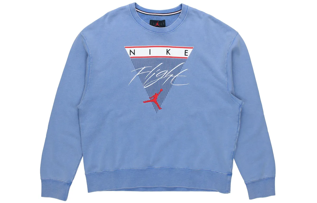 Jordan Flight Sweatshirts Men's Signal Blue Crew Neck Moderate Regular