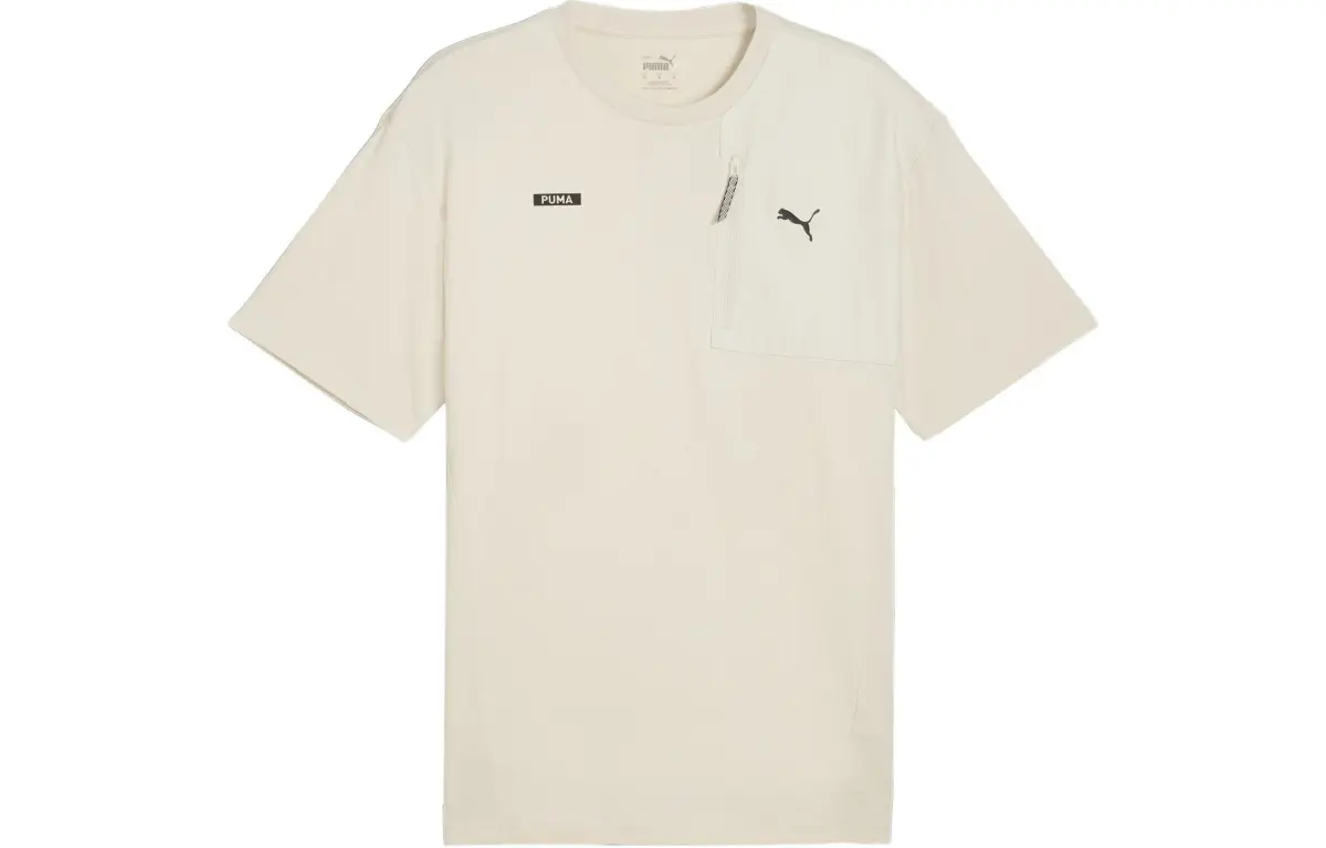 PUMA T-Shirts Men's Snow White Crew Neck Moderate