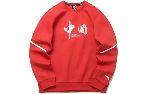 ANTA Variety Training Collection Sweatshirts Unisex Red Crew Neck Moderate Regular