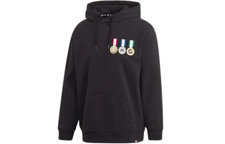 Adidas Originals RUN DMC Sweatshirts Men's Black Hooded Moderate Regular