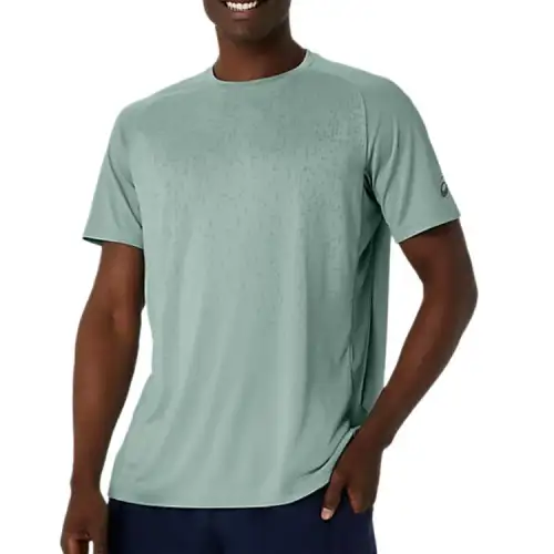 Asics JACQUARD SHORT SLEEVE TOP T Shirt Unisex Light Celadon