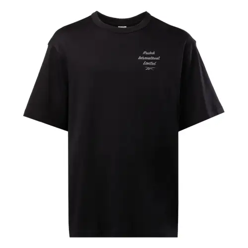 Reebok T Shirts Unisex Black Crew Neck Moderate