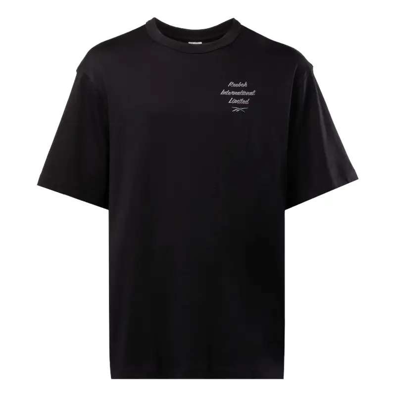 Reebok T Shirts Unisex Black Crew Neck Moderate