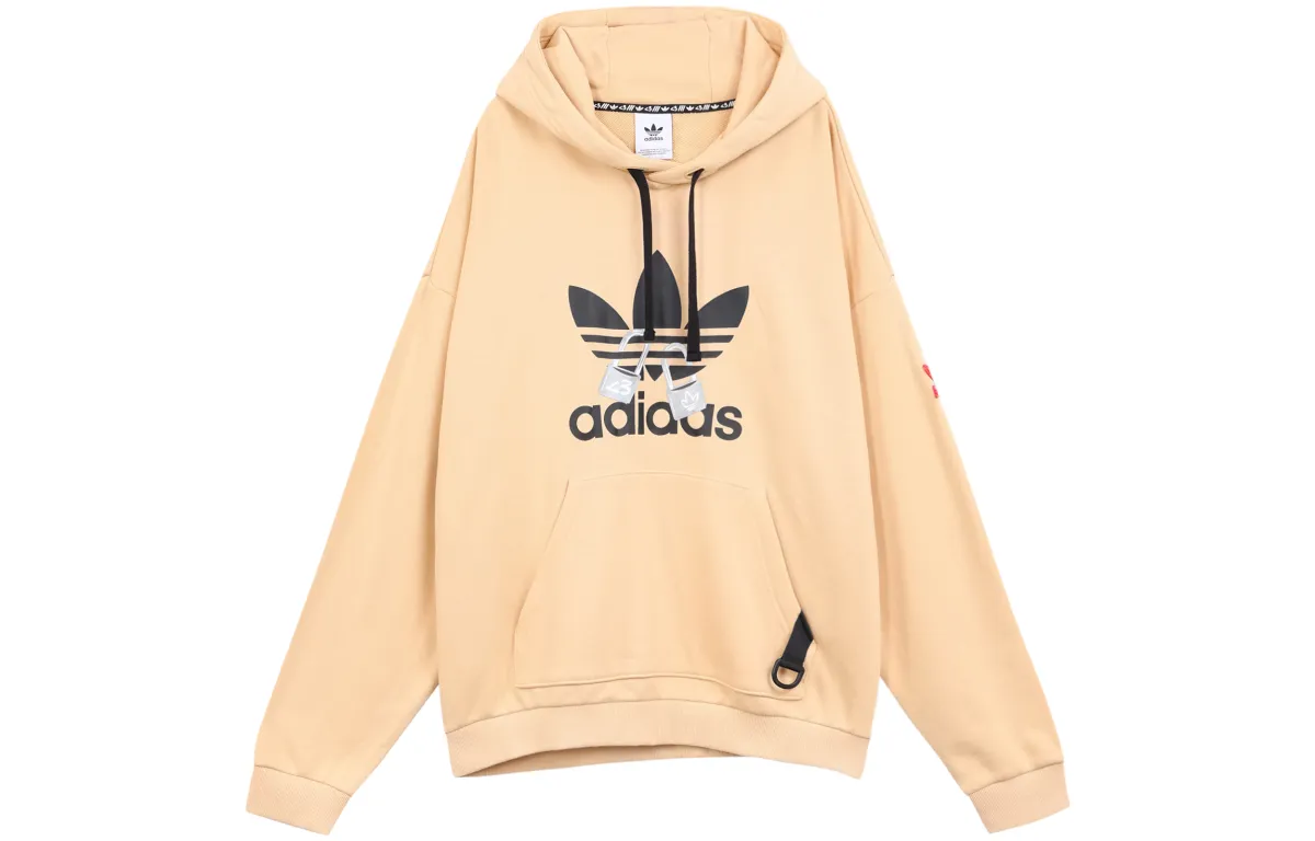 Adidas Originals Sweatshirts Men's Amber Yellow Hooded Moderate Straight Fit