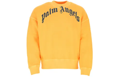 PALM ANGELS Sweatshirts Men's Yellow Crew Neck Moderate Regular