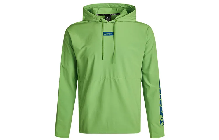 Nike Sweatshirts Men's Bright Green Hooded Moderate Regular