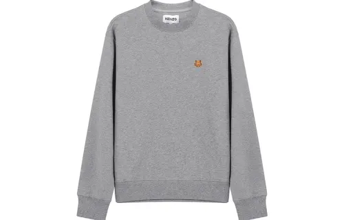 KENZO Sweatshirts Men's Dove Gray Crew Neck Moderate Regular