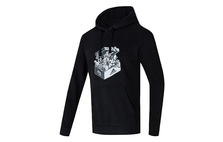 Adidas Sweatshirts Men's Black Hooded Moderate Regular