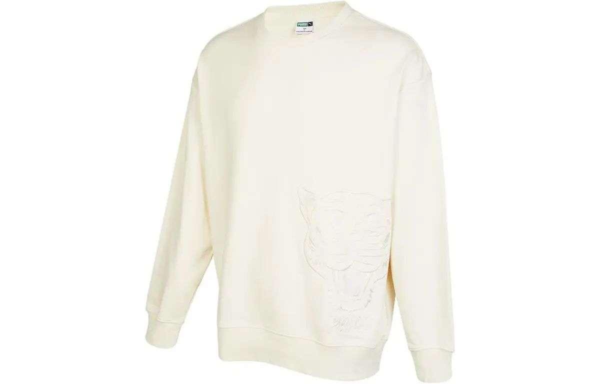 PUMA Sweatshirts Unisex White Crew Neck Moderate Regular