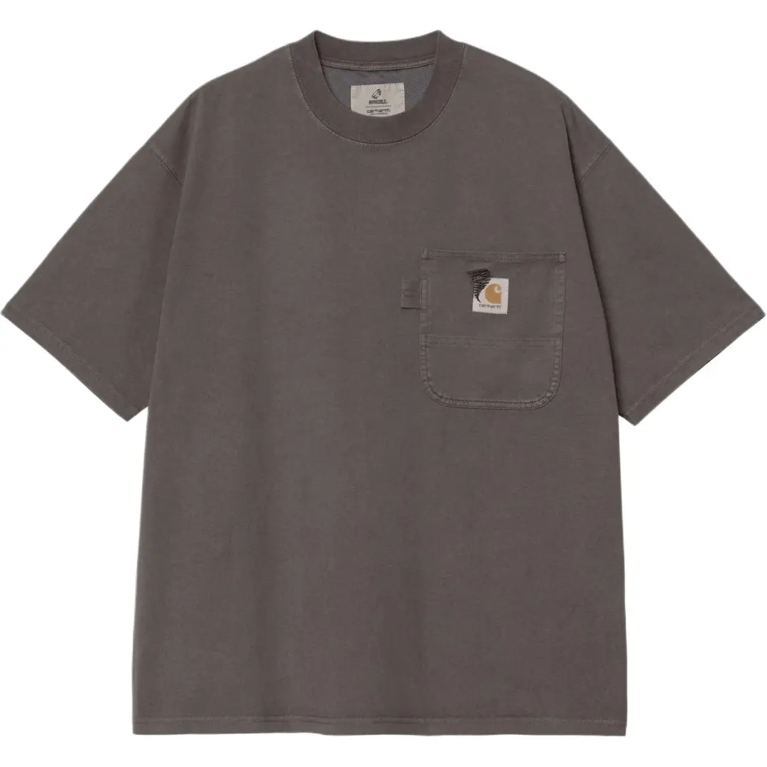 Carhartt WIP Carhartt WIP X INVINCIBLE T Shirts Unisex Dark Brown Crew Neck Moderate