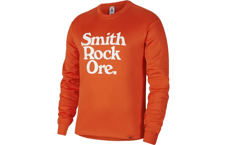 Nike Sweatshirts Men's Orange Red Crew Neck Moderate Regular