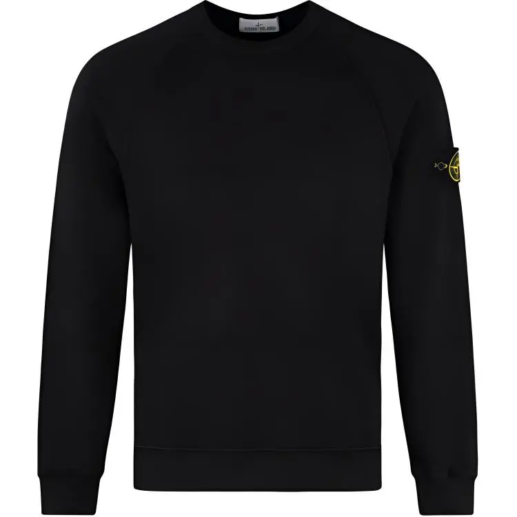 STONE ISLAND Sweatshirts Men's Black Crew Neck Moderate Straight Fit