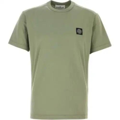 STONE ISLAND Logo Patch Crewneck T Shirt