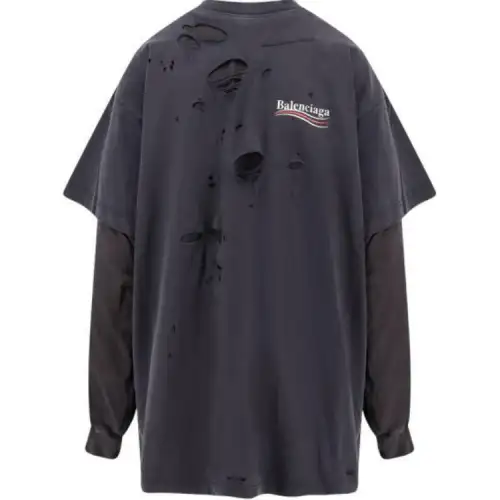 Balenciaga Destroyed Layered Long Sleeved T Shirt