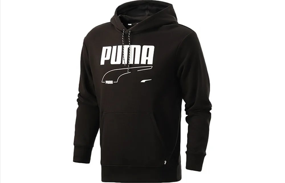 PUMA T7 Sweatshirts Men's Black Hooded Moderate Regular