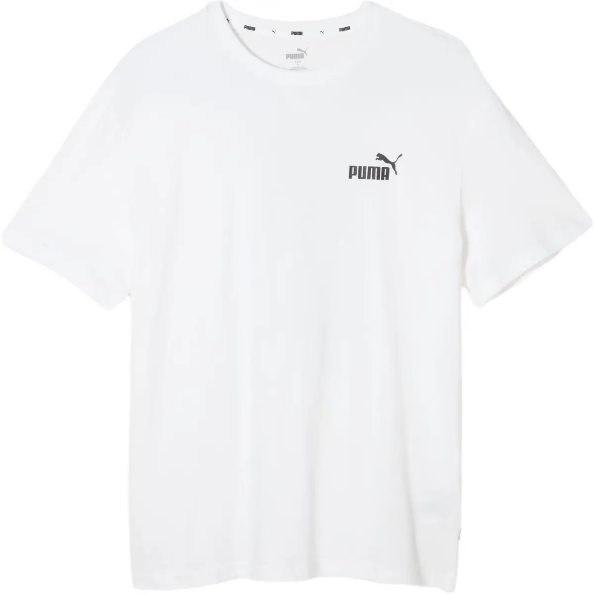 PUMA T-Shirts Men's White Crew Neck Moderate Straight Fit