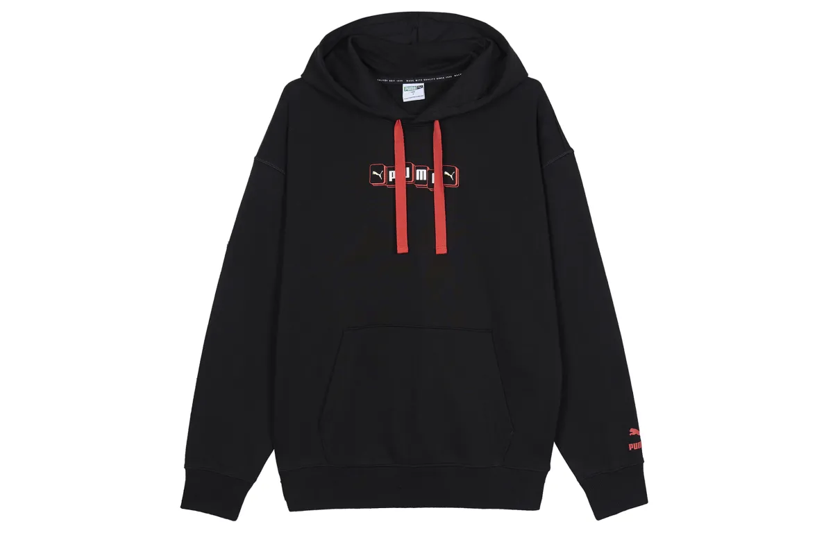 PUMA Sweatshirts Men's Black Hooded Moderate Straight Fit