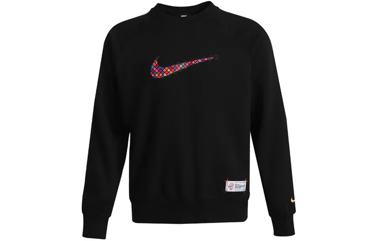 Nike Sweatshirts Men's Black Crew Neck Moderate Regular