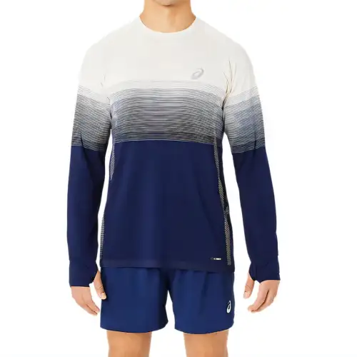 ASICS T Shirts Men's Blue Crew Neck Moderate Straight Fit
