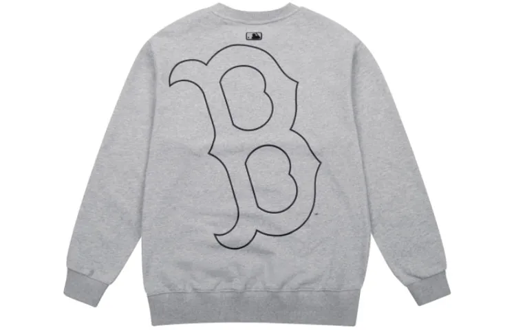 MLB Boston Red Sox Sweatshirts Unisex Gray Crew Neck Moderate